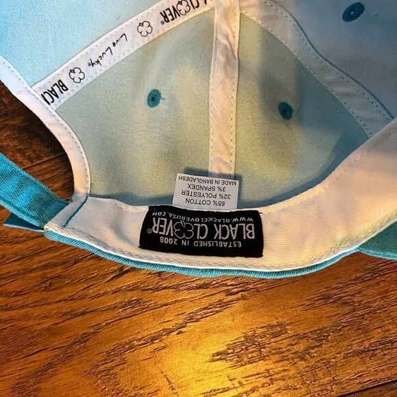 Black clover Turquoise Blue Golf Hat Adjustable - Picture 3 of 10